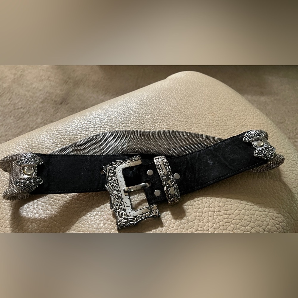 Cache Black Belt with Silver Accents